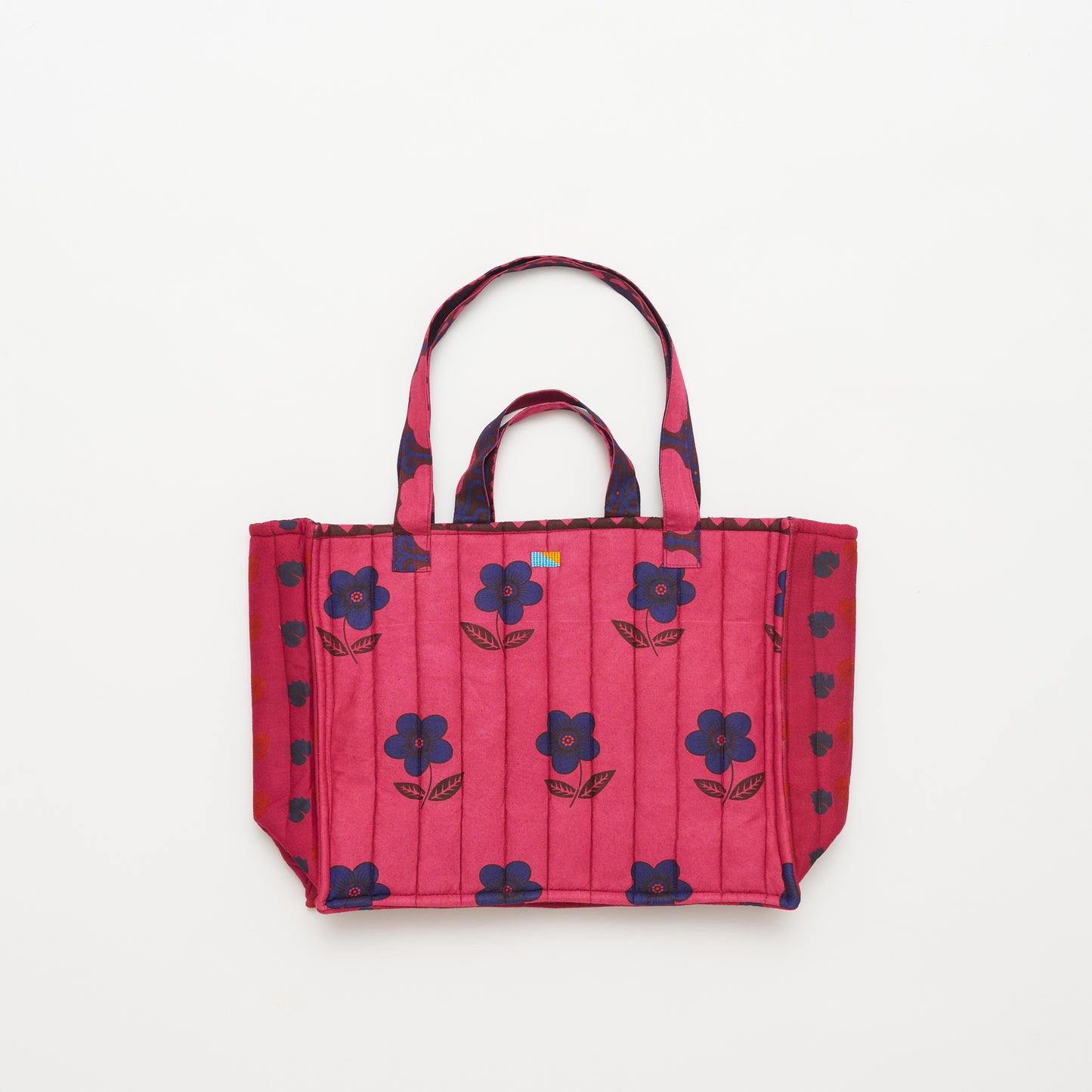 Kanga Tote with Beaded Love - Bougainvillea