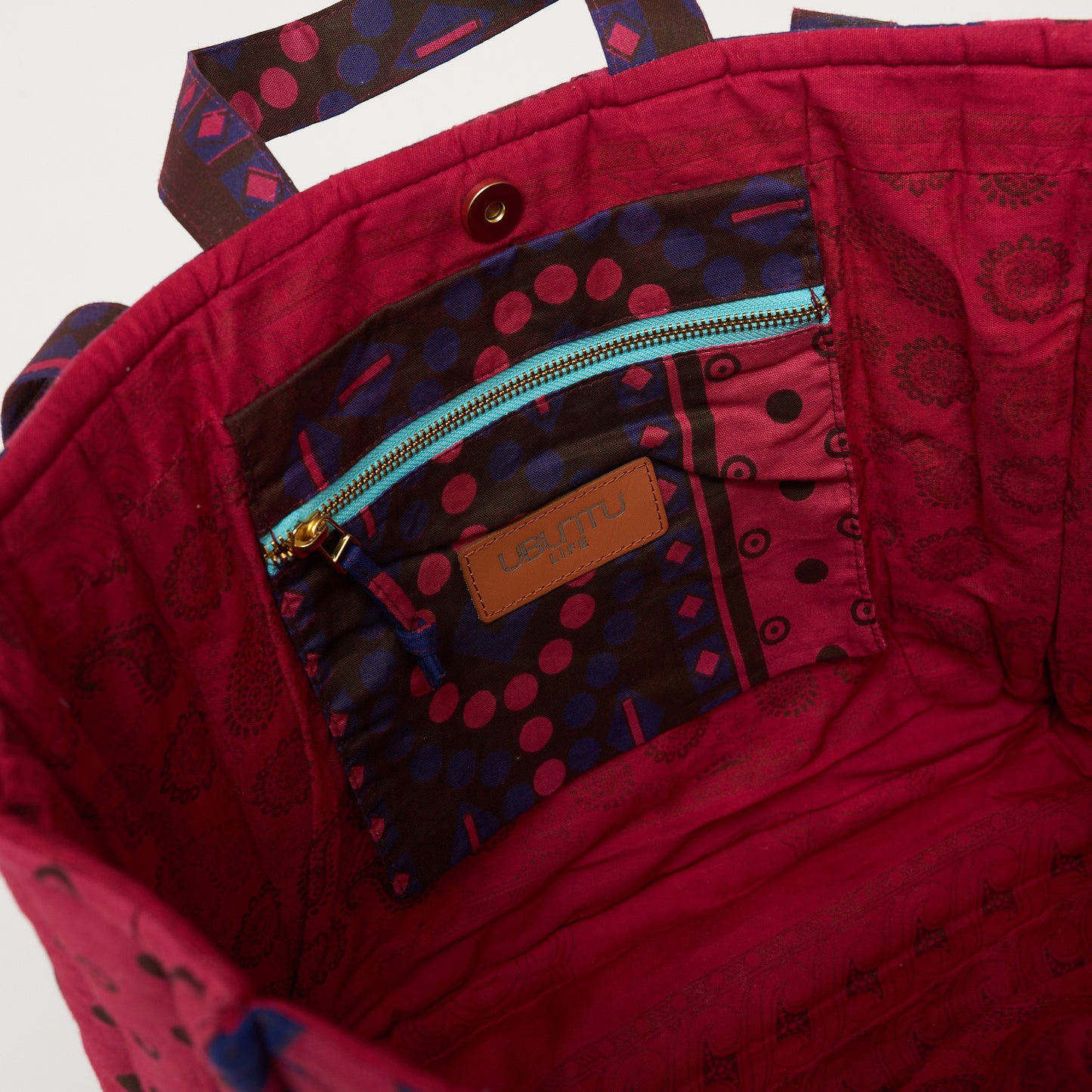 Kanga Tote with Beaded Love - Midnight Dahlia