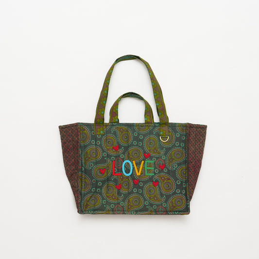 Kanga Tote with Beaded Love - Fern Meadow