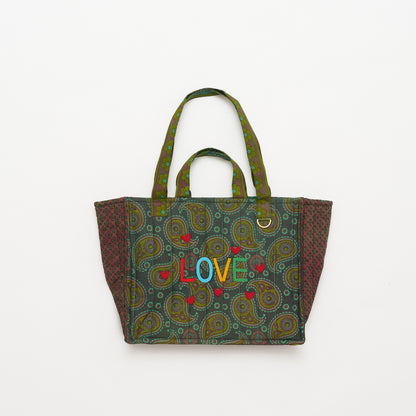 Kanga Tote with Beaded Love - Fern Meadow
