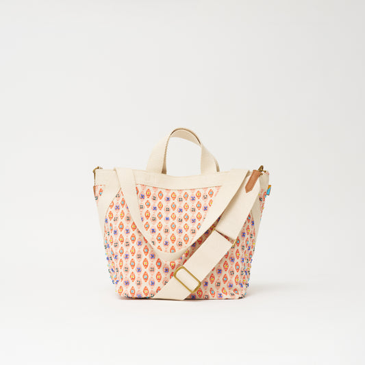 Medium Karibu Tote - Beaded Tanga Ikat in Sea Blue