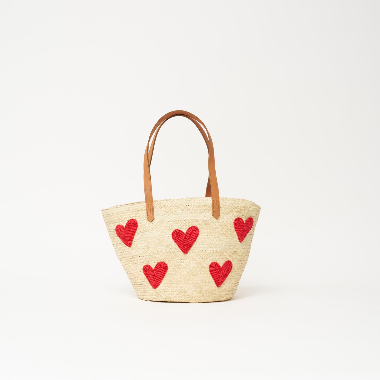 Palma Tote with Beaded Red Hearts