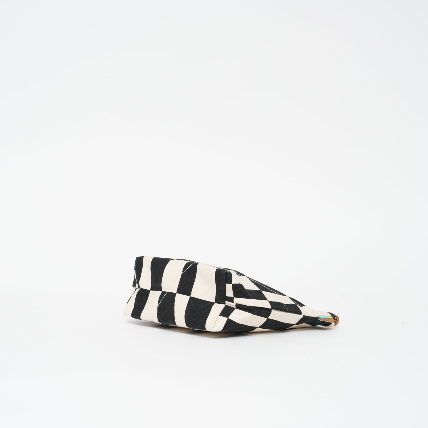 XLarge Convertible Pouch - Black Checker with Red Beaded Heart