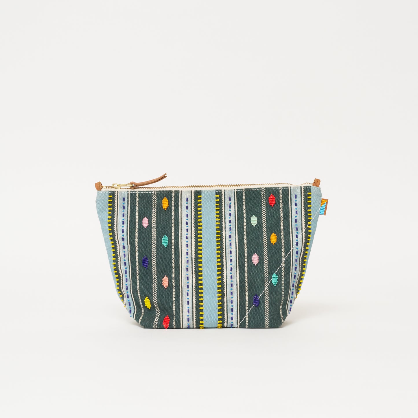 XLarge Convertible Pouch - Beaded Bisa Stripe
