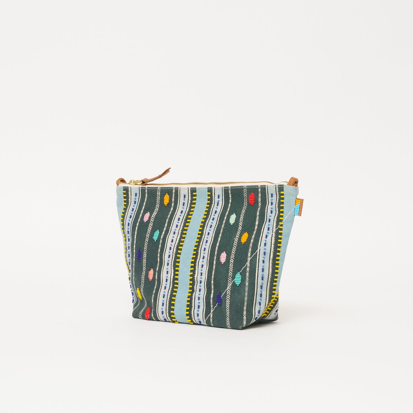 XLarge Convertible Pouch - Beaded Bisa Stripe