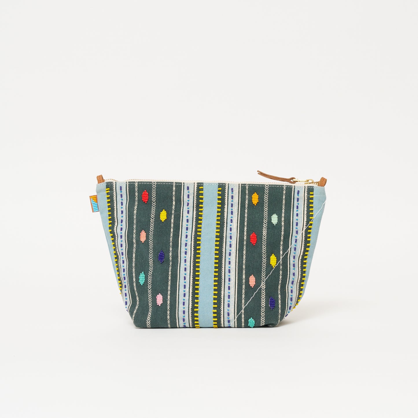 XLarge Convertible Pouch - Beaded Bisa Stripe