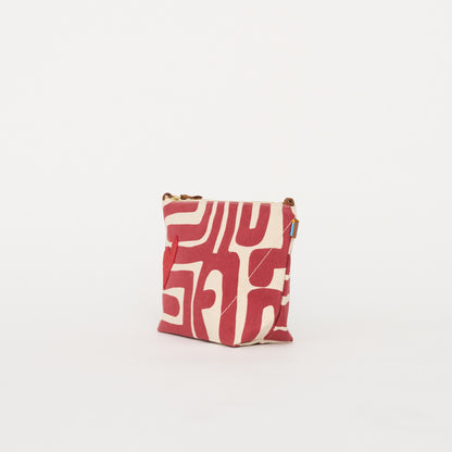 XLarge Convertible Pouch - Merlot Kuba with Beaded Heart