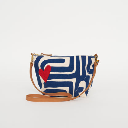 XL Convertible Pouch – Skydiver Kuba with Red Beaded Heart