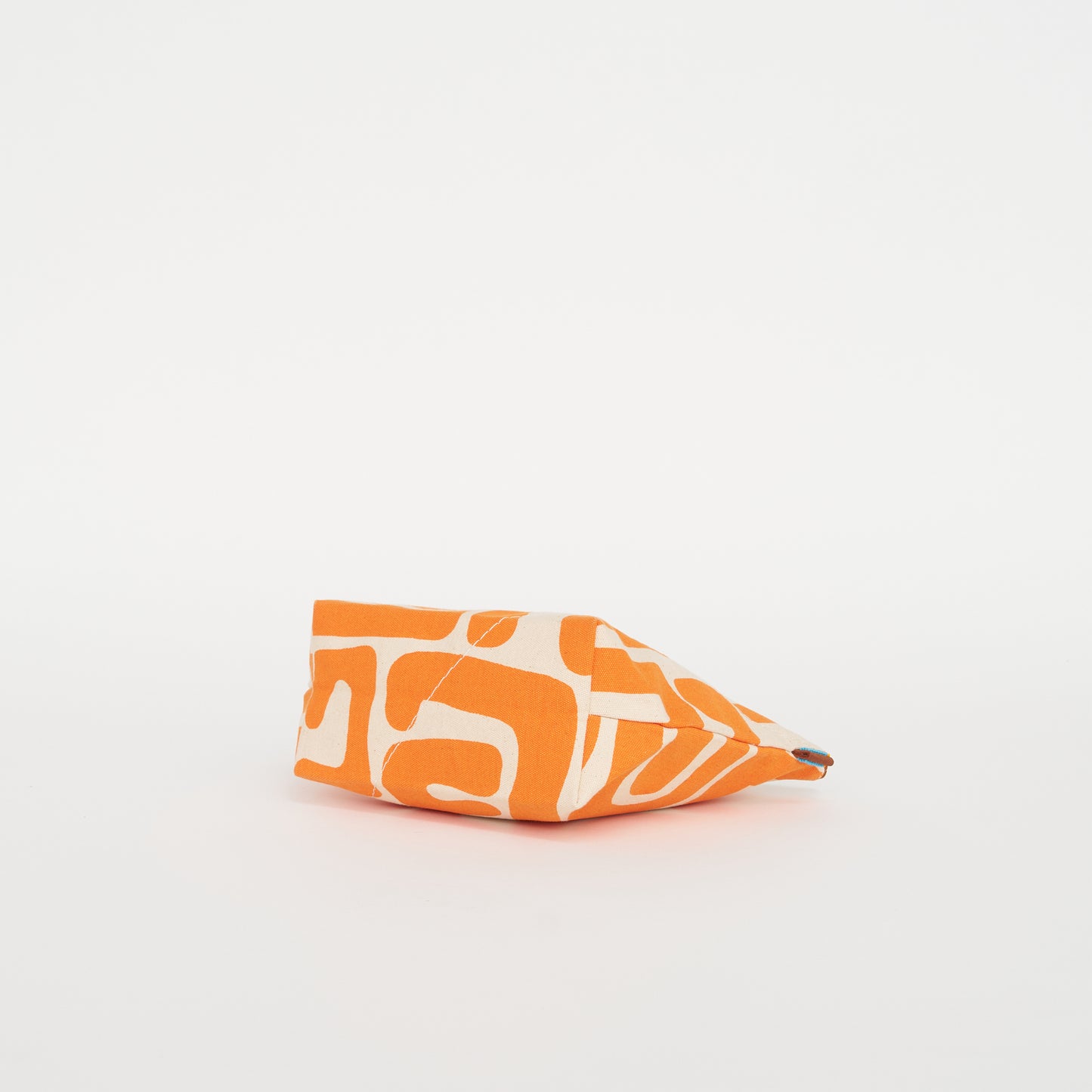 XL Convertible Pouch – Savanna Citrus Kuba with Aqua Beaded Heart