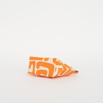 XL Convertible Pouch – Savanna Citrus Kuba with Aqua Beaded Heart
