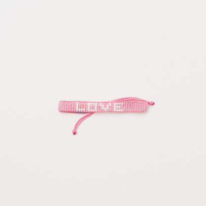 Woven LOVE Bracelet - Pearly Pink/White