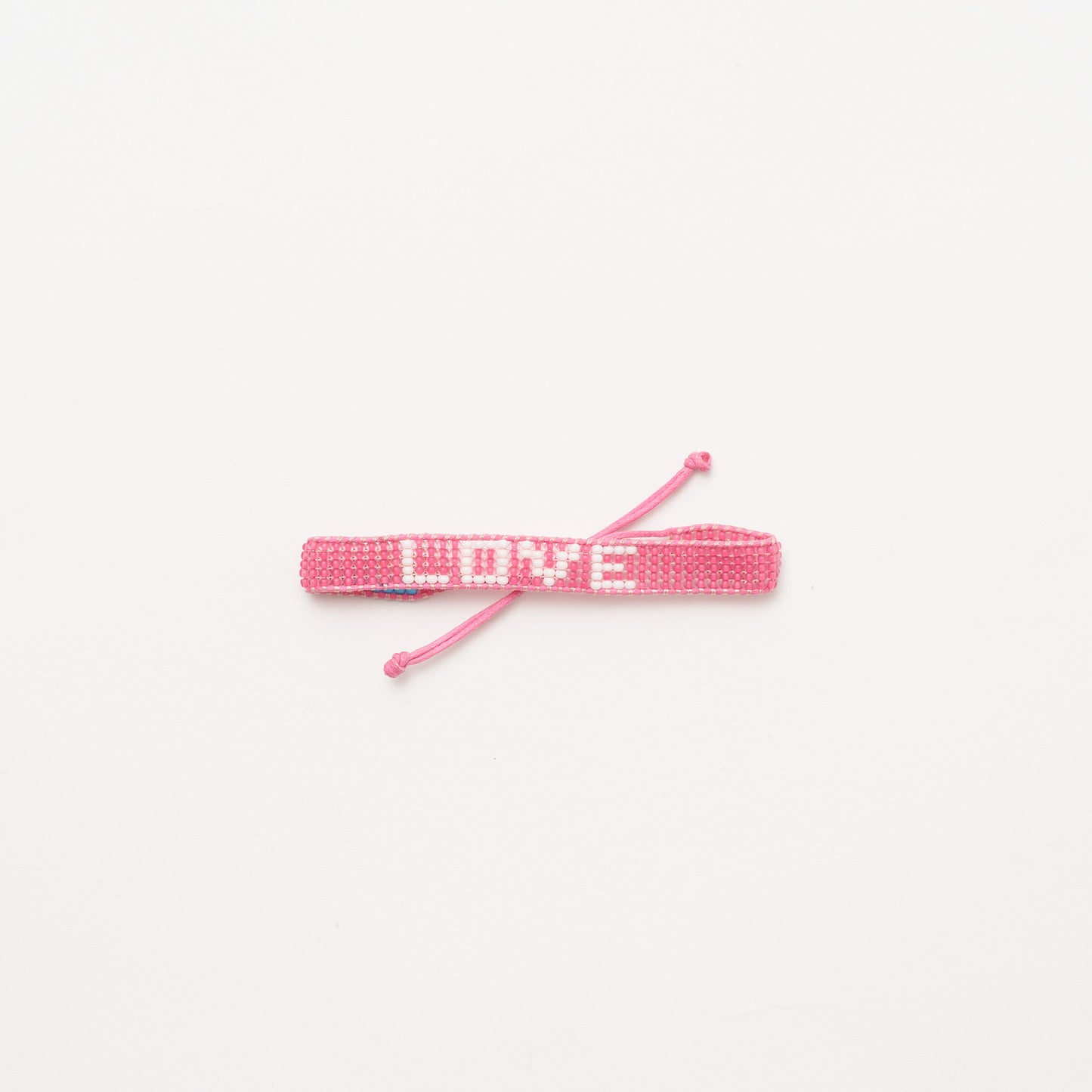 Woven LOVE Bracelet - Summer Pink/White
