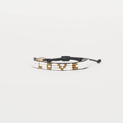 Skinny LOVE Bracelet - White/Gold