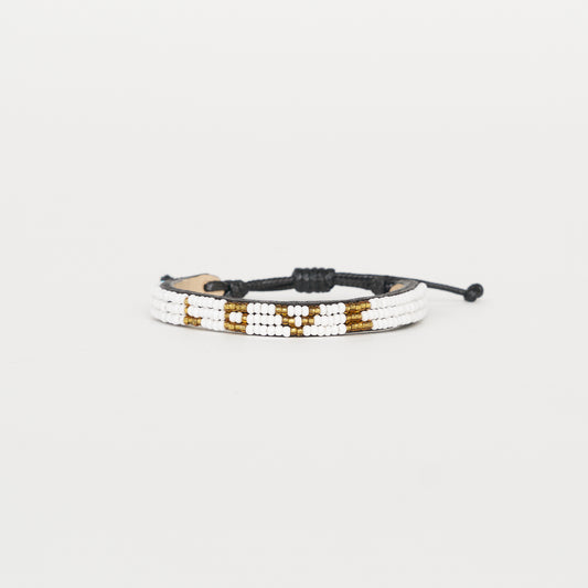 Skinny LOVE Bracelet - White/Gold