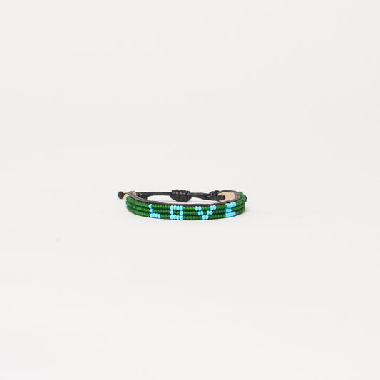 Skinny LOVE Bracelet - Green/Light Blue