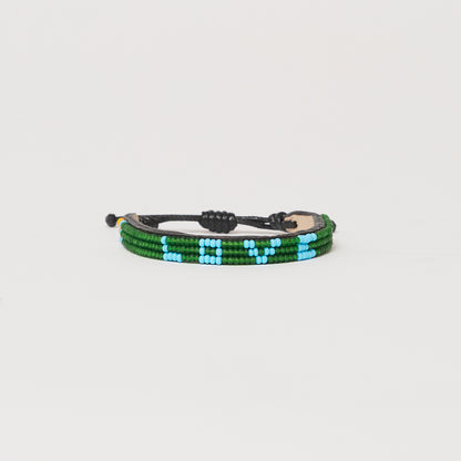 Skinny LOVE Bracelet - Green/Light Blue