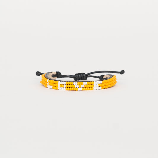 Skinny LOVE Bracelet - Orange/White