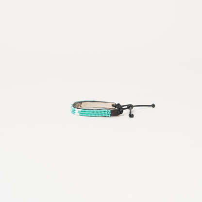 Skinny LOVE Bracelet - Aqua/White