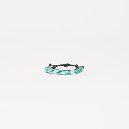 Skinny LOVE Bracelet - Aqua/White
