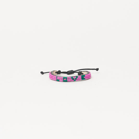 Skinny LOVE Bracelet - Pucker Pink/Forrest Green