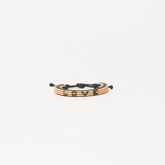 Skinny LOVE Bracelet - Orange Sorbet/Fatigue Green