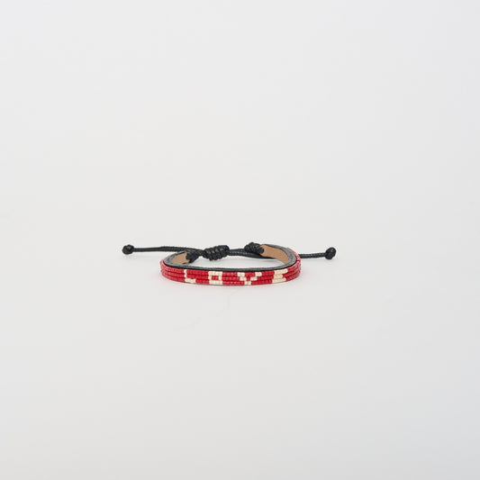 Skinny LOVE Bracelet - Crimson/Cream