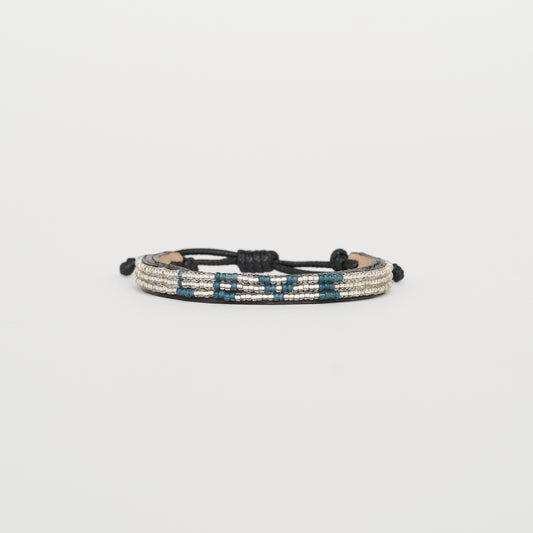 Skinny LOVE Bracelet – Silver/Blue