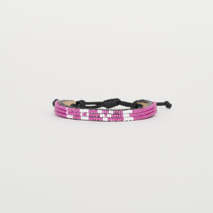 Skinny LOVE Bracelet – Fuchsia/White