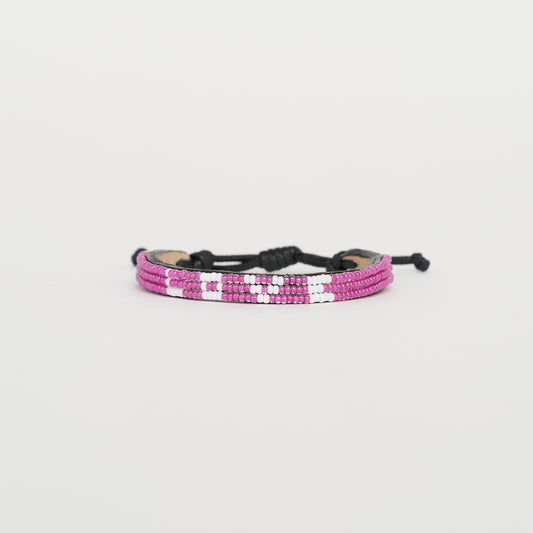 Skinny LOVE Bracelet – Fuchsia/White