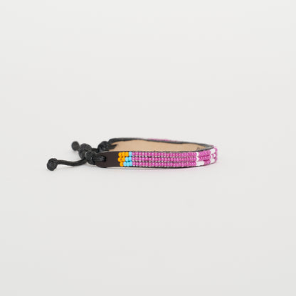 Skinny LOVE Bracelet – Fuchsia/White