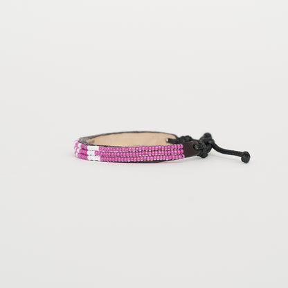 Skinny LOVE Bracelet – Fuchsia/White