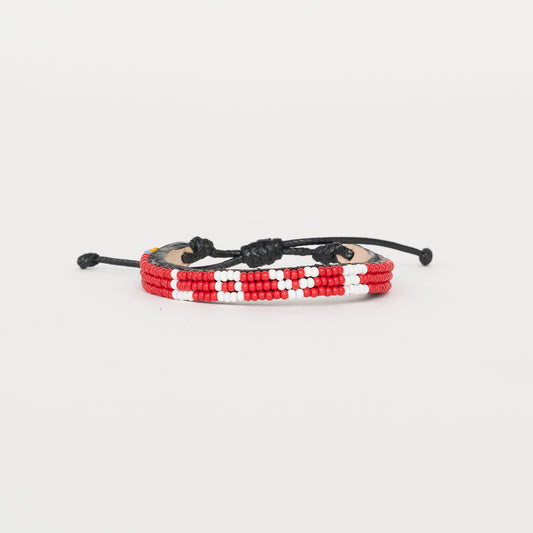 Skinny LOVE Bracelet - Red/White