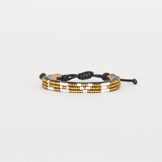 Skinny LOVE Bracelet - Gold/White