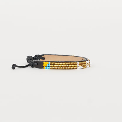 Skinny LOVE Bracelet - Gold/White