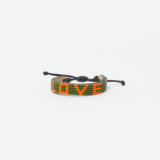 XLarge LOVE Bracelet - Olive/Orange