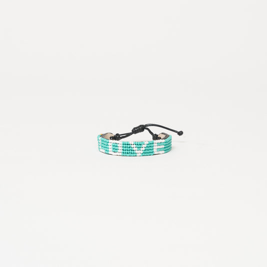 LOVE Bracelet - Aqua/White