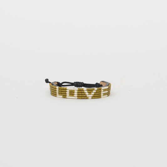 LOVE Bracelet - Sage/Cream