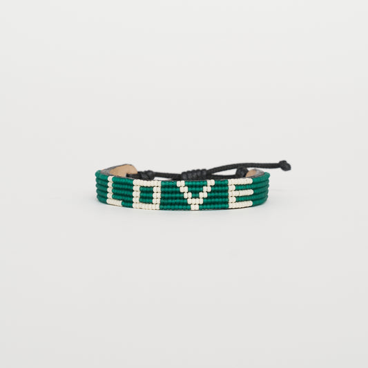 LOVE Bracelet – Emerald Green/White