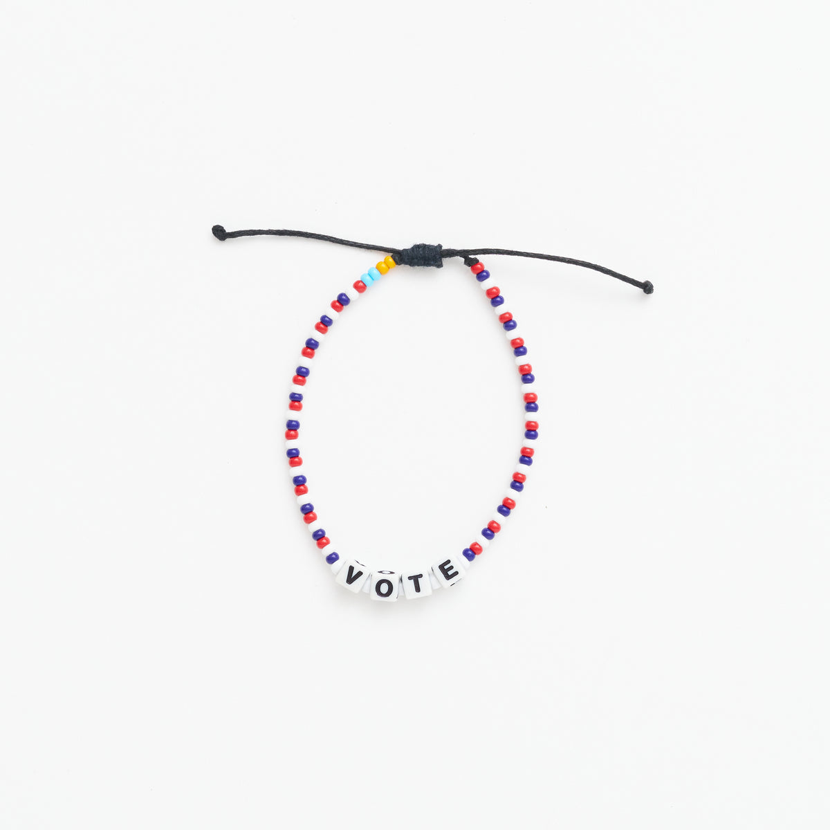 VOTE Letter Bead Single Strand Bracelet - Red/White/Blue