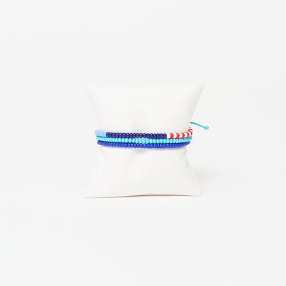 Single Strand Bracelet - 3-Pack - Blue Multi
