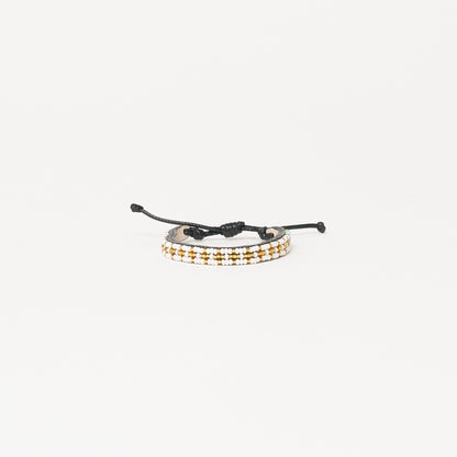 Skinny Msalaba Bracelet - White/Gold