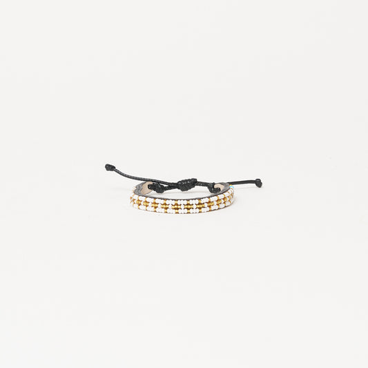 Skinny Msalaba Bracelet - White/Gold