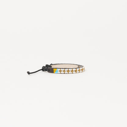 Skinny Msalaba Bracelet - White/Gold