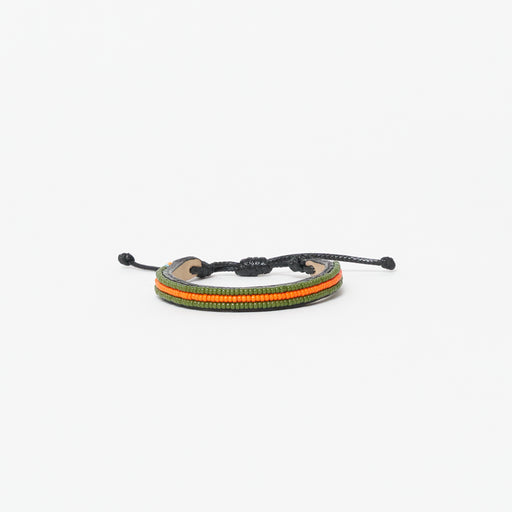 Skinny Stripe Bracelet - Olive/Orange