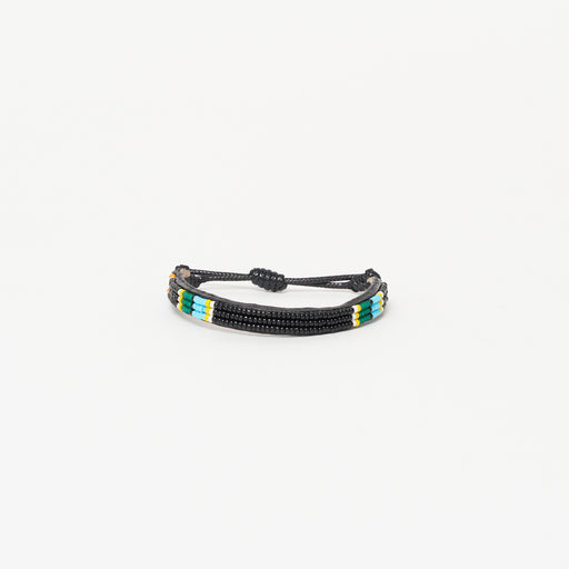 Skinny Stripe Bracelet - Black/Green/Turquoise