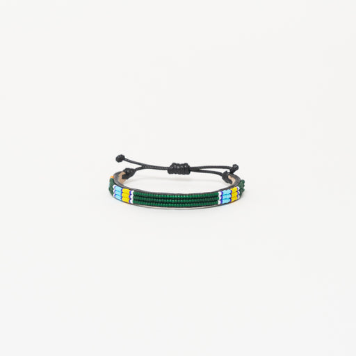 Skinny Stripe Bracelet - Green/Yellow/Turquoise