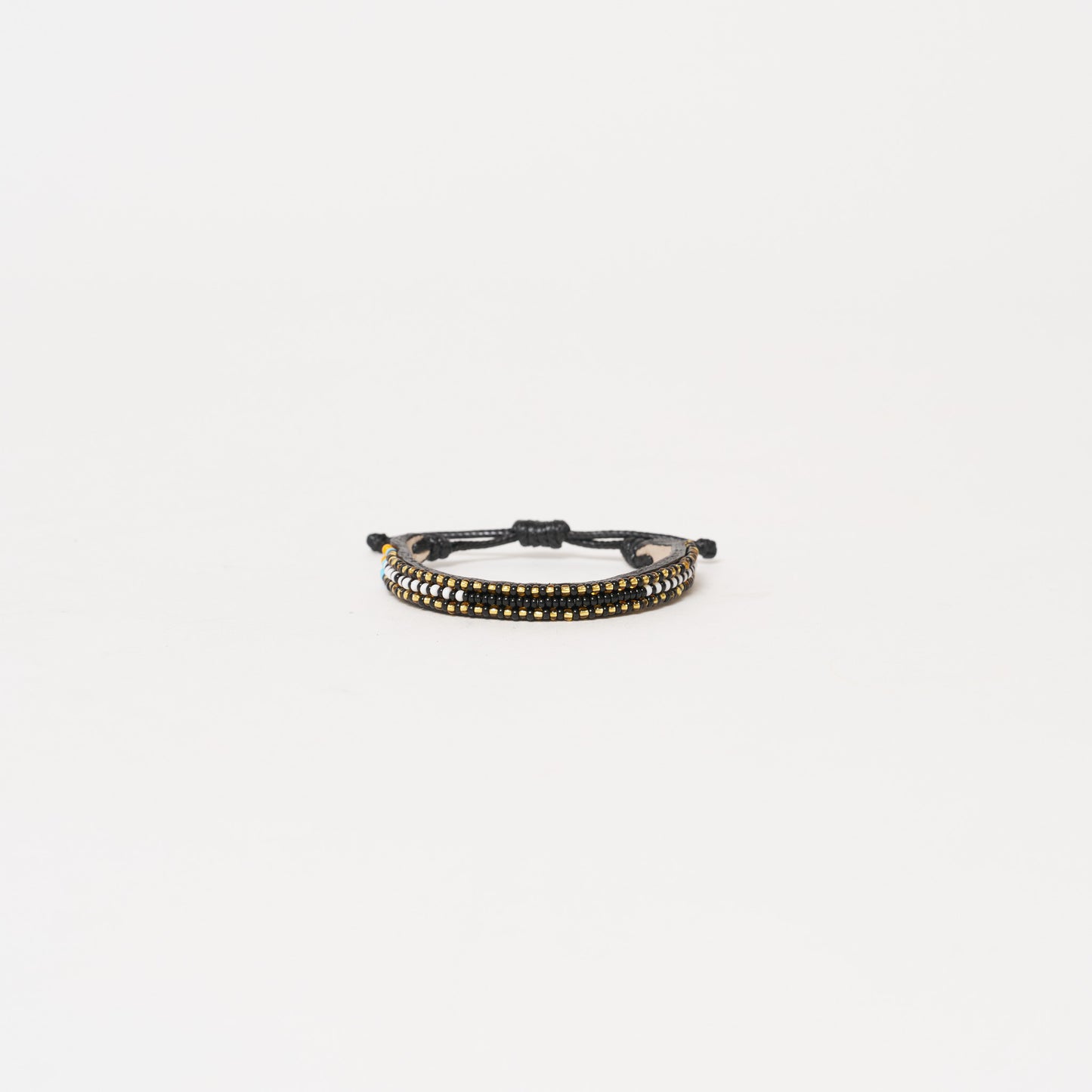 Skinny Pattern Bracelet - Black/Gold