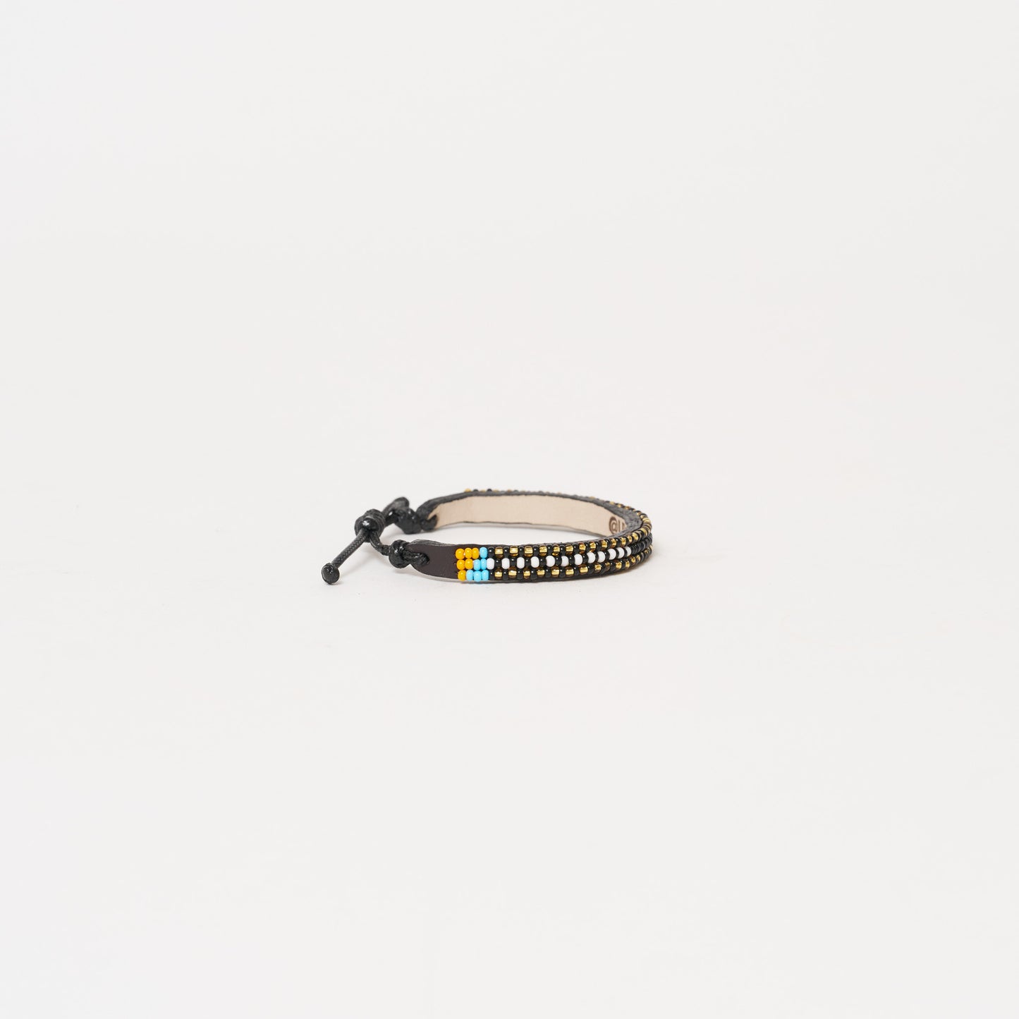 Skinny Pattern Bracelet - Black/Gold