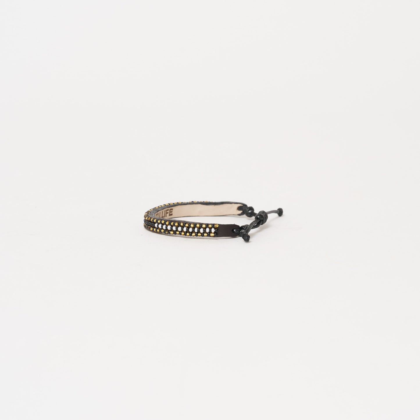 Skinny Pattern Bracelet - Black/Gold