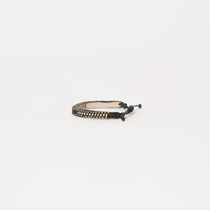 Skinny Pattern Bracelet - Black/Gold